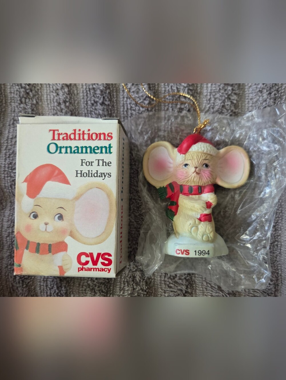 Vintage CVS mouse ornament new old stock